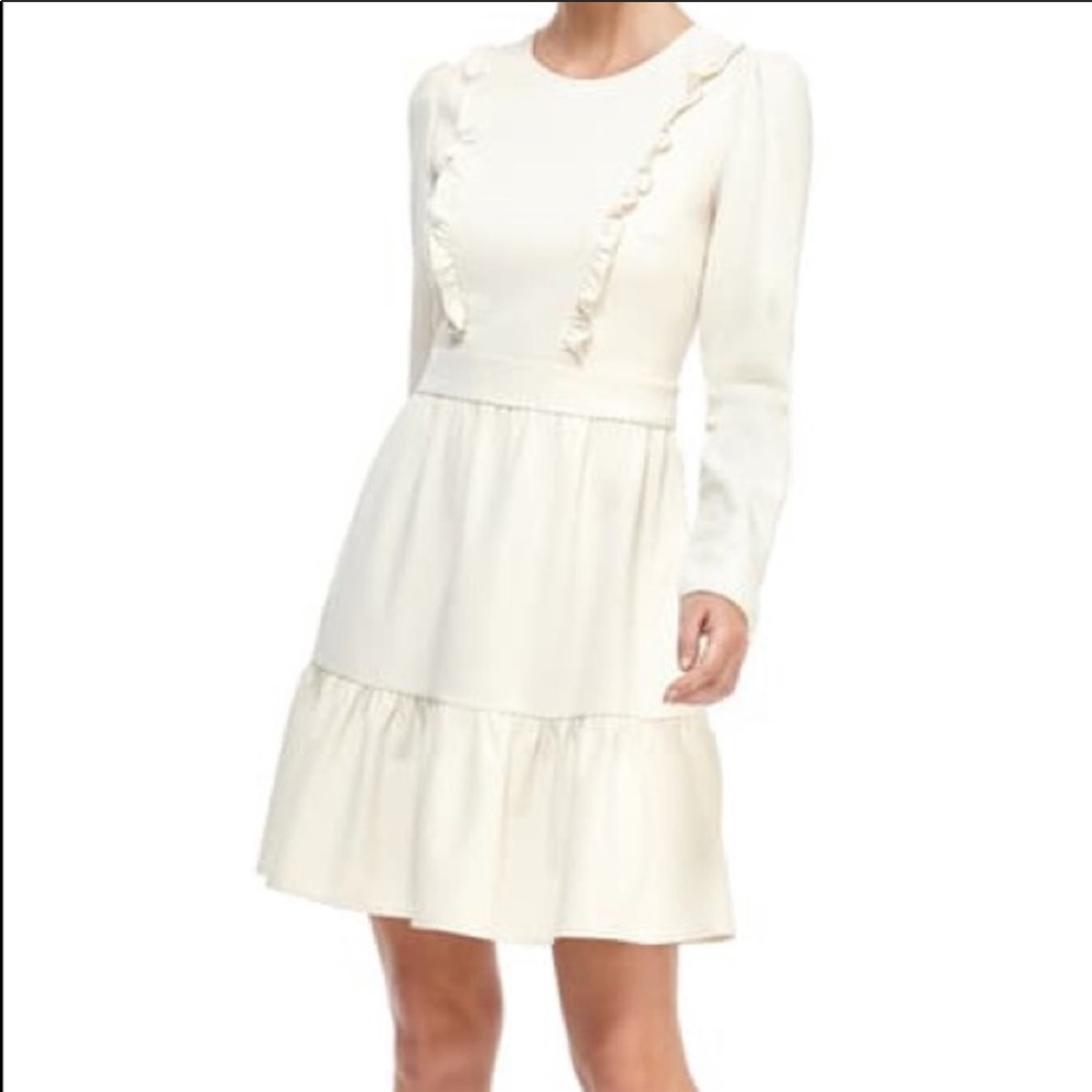Gam Meets Glam cream long sleeve dress